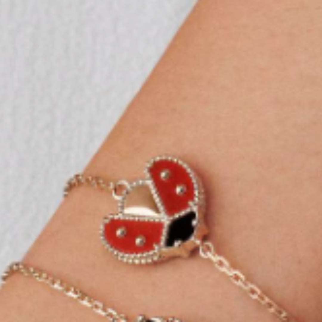 Amber Ladybug Bracelet - Rose