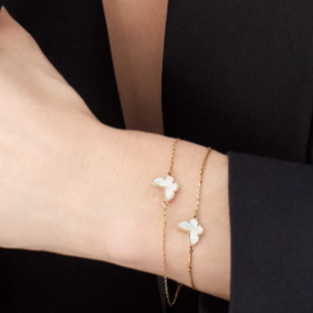 Amber Butterfly Bracelet - Gold